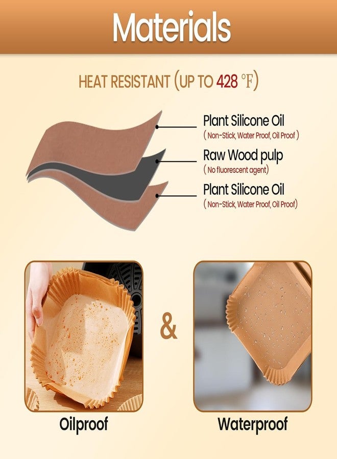 N2K2 ENTERPRISE Air Fryer Paper Liners 8 Inch 100 Pcs Disposable Non-Stick Parchment Paper for Air Fryer, Microwave, Oven Food-Grade Oil-Proof Baking Paper for Cooking, Frying (100 Pcs, 8 Inch) - Image 3